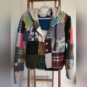 Selective Eye patchwork sherpa jacket